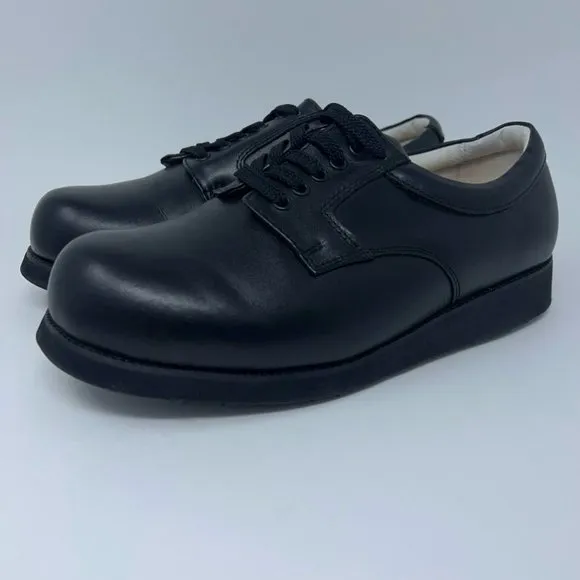 Mt. Emey Mens Dual Depth Dress Shoes Black Leather Lace Up Orthopedic 10 4E