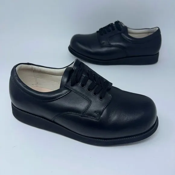 Mt. Emey Mens Dual Depth Dress Shoes Black Leather Lace Up Orthopedic 10 4E