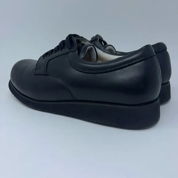Mt. Emey Mens Dual Depth Dress Shoes Black Leather Lace Up Orthopedic 10 4E
