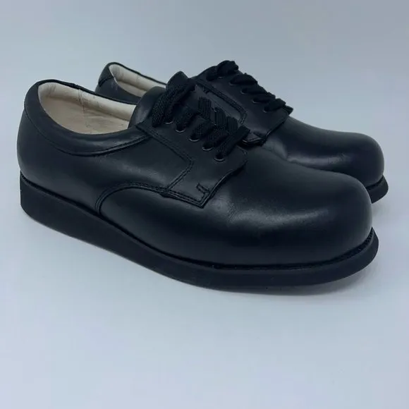 Mt. Emey Mens Dual Depth Dress Shoes Black Leather Lace Up Orthopedic 10 4E