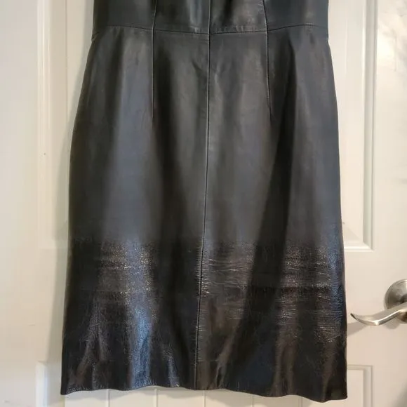 Muubaa Heiden Black Ombre Patent Leather Dress