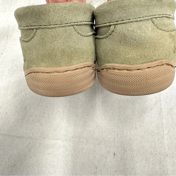 MySlipper by MyPillow moccasin slippers faux fur lining olive green mens size 8