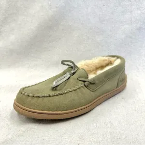 MySlipper by MyPillow moccasin slippers faux fur lining olive green mens size 8