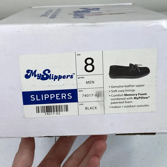 MySlippers Leather Moccasin Slippers Sz8
