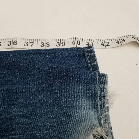 N56 Helix Slim Bootcut Medium Wash Jeans Size 30 Distressed Western Cowboy Y2K