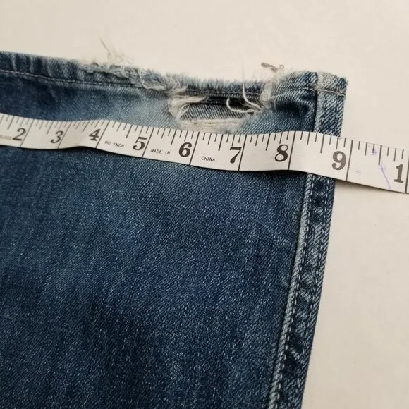 N56 Helix Slim Bootcut Medium Wash Jeans Size 30 Distressed Western Cowboy Y2K