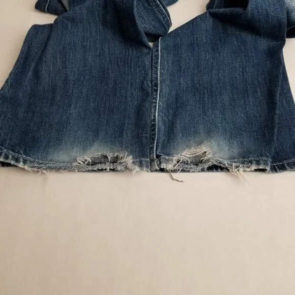 N56 Helix Slim Bootcut Medium Wash Jeans Size 30 Distressed Western Cowboy Y2K