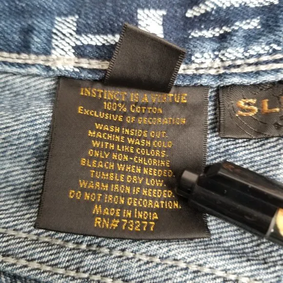N56 Helix Slim Bootcut Medium Wash Jeans Size 30 Distressed Western Cowboy Y2K