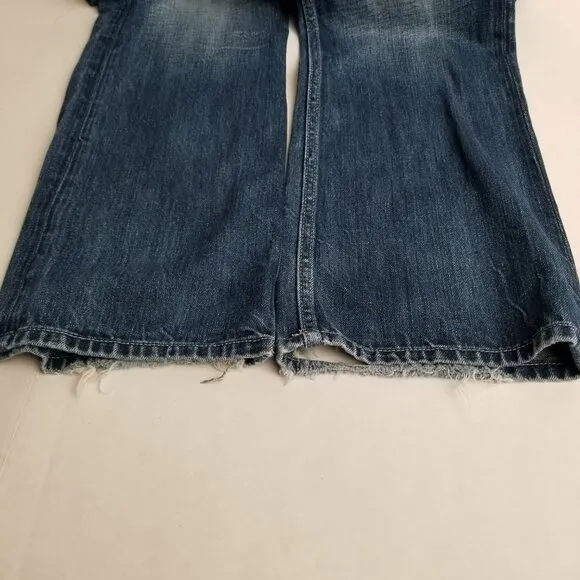 N56 Helix Slim Bootcut Medium Wash Jeans Size 30 Distressed Western Cowboy Y2K