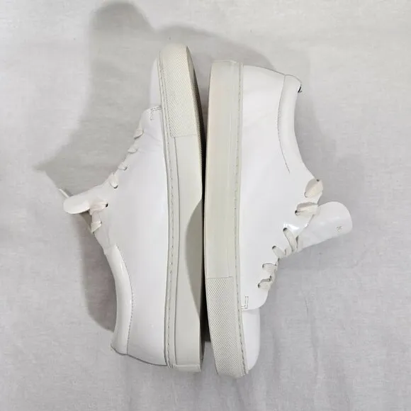 NAHARIYA Old Money Normcore WHITE Patent Leather Sneakers Shoes Men's Size  8.5.