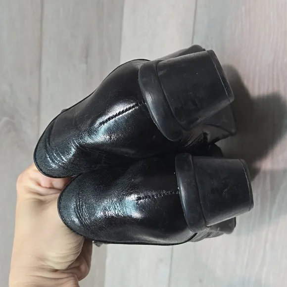 Naot Women Advance Glossy Ankle Leather Heels Boots shoes sz 40/9