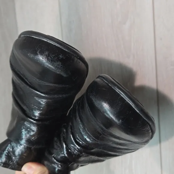 Naot Women Advance Glossy Ankle Leather Heels Boots shoes sz 40/9