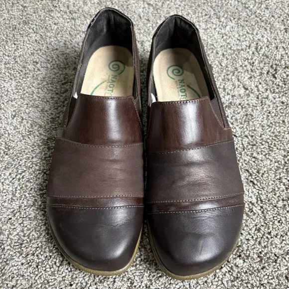 Naot Womens Miro Slip On Comfort Shoes Contrasting Brown Leather EU 40/Size 9