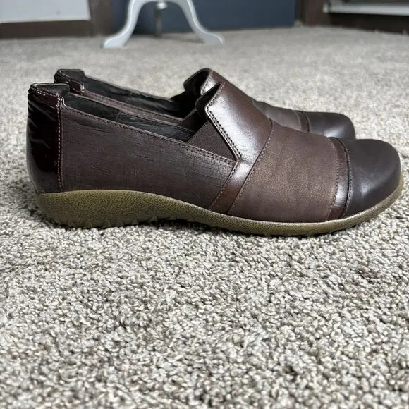 Naot Womens Miro Slip On Comfort Shoes Contrasting Brown Leather EU 40/Size 9