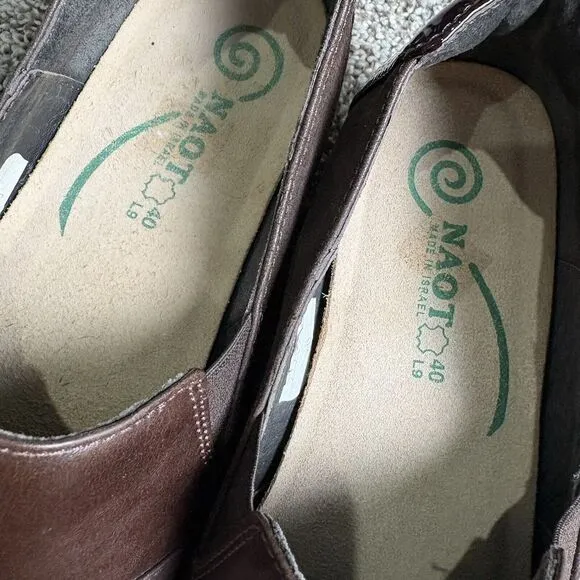Naot Womens Miro Slip On Comfort Shoes Contrasting Brown Leather EU 40/Size 9