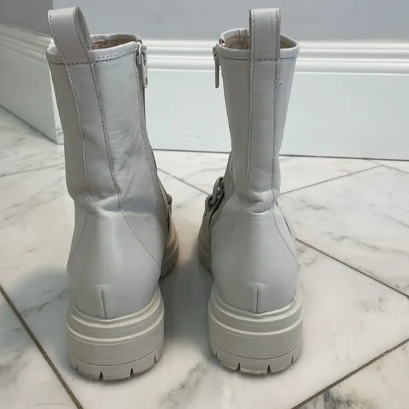 Napoleoni, 8.5, Vitello genuine leather lug sole mid-calf chain detail boots
