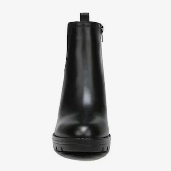 Naturalizer $149 Verney Leather Black Bootie Block Rubber Heel Shoes Size 11 New