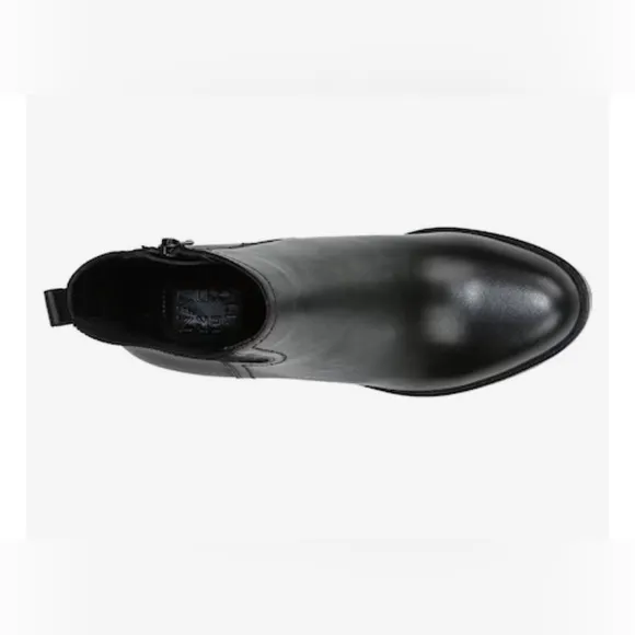 Naturalizer $149 Verney Leather Black Bootie Block Rubber Heel Shoes Size 11 New