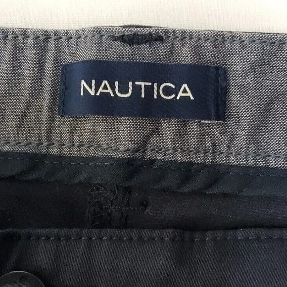 Nautica Pants Mens 40x30 Navy Chino Classic-Fit Stretch Flat-Front Deck Pant NWT