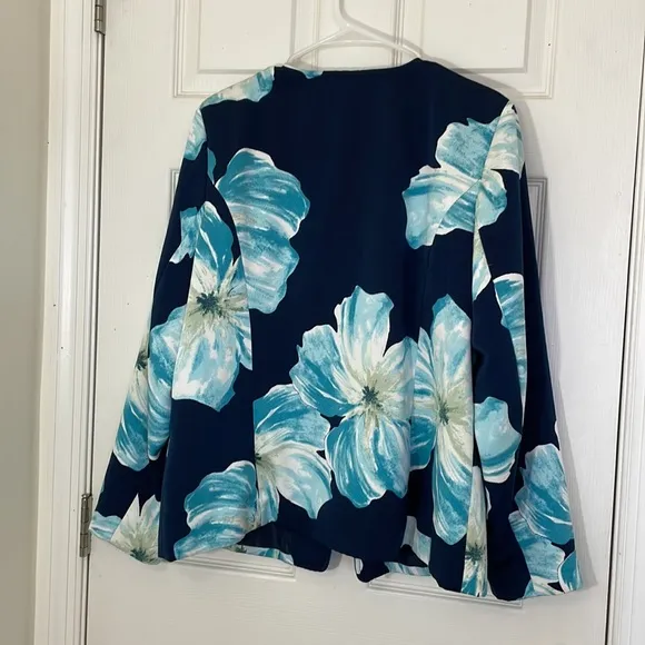 Navy Blue Floral Jacket One Of Kind  Size XL