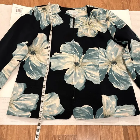 Navy Blue Floral Jacket One Of Kind  Size XL