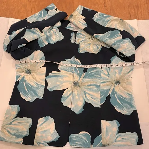 Navy Blue Floral Jacket One Of Kind  Size XL