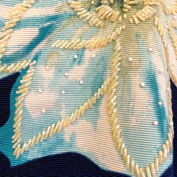 Navy Blue Floral Jacket One Of Kind  Size XL