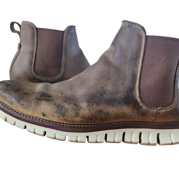 Need Great Work Boots? Men's Cole Haan Zerogrand Brown Leather Boots. Size 8M