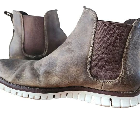Need Great Work Boots? Men's Cole Haan Zerogrand Brown Leather Boots. Size 8M