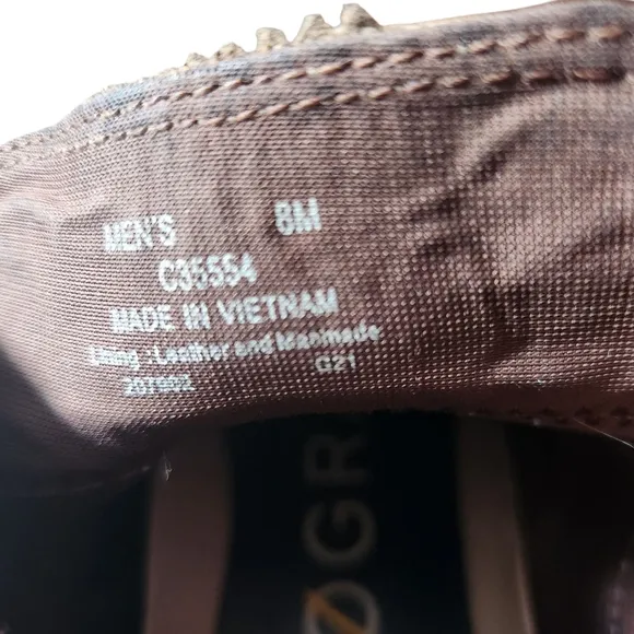 Need Great Work Boots? Men's Cole Haan Zerogrand Brown Leather Boots. Size 8M
