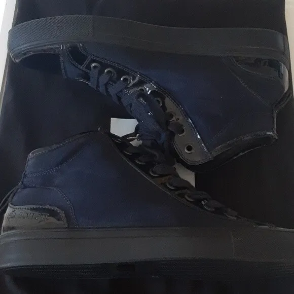 Neil Barrett Sneakers Black Patent Nylon NWOT Women's 8.5 Men's 7