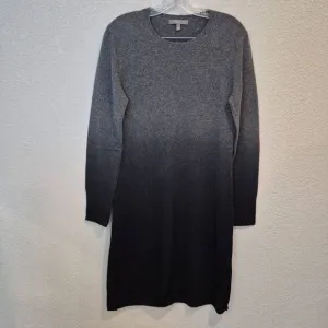 Neiman Marcus 100% Cashmere Midi Sweater Dress Women Size L Gray Ombre
