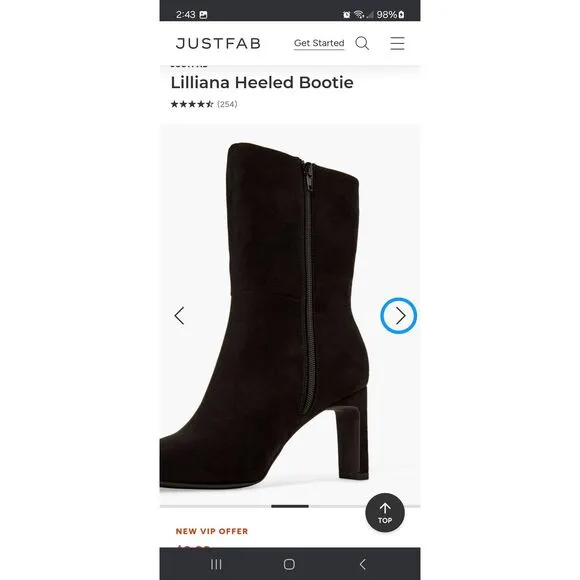 New 10E Extra Wide JustFab Black Lillianna Bootie Boot High Heel Shoes