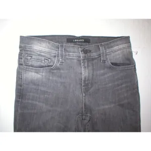 New $218 J Brand Jeans Jax Dark Gray Skinny Leg 25 Womens Distressed Charcoal