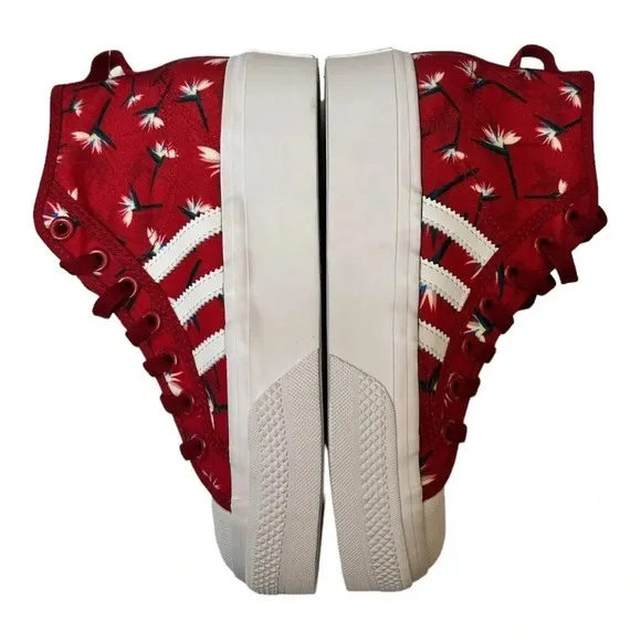 NEW Adidas Thebe Magugu Nizza Platform MidSneaker Women’s Size 6 Red/White