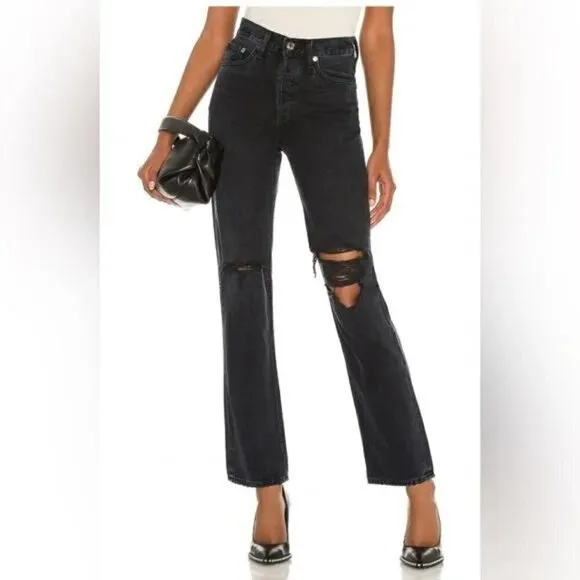 NEW AGOLDE Lana Mid Rise Vintage Straight Jean Size 32