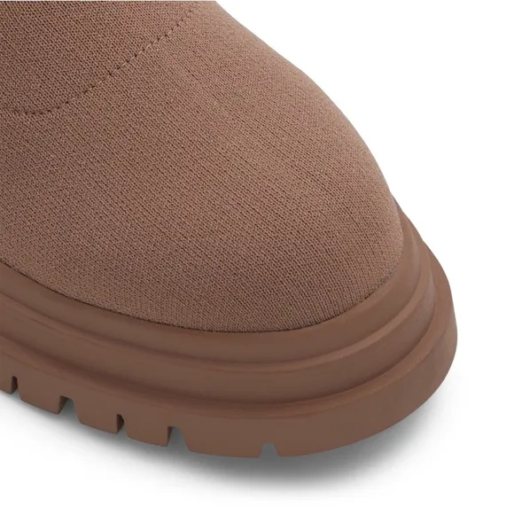 NEW Aldo Shoes North Stretch Knit Chunky Platform Ankle Boot Booties Nude Tan 10
