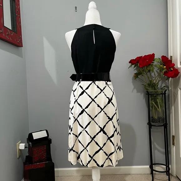 NEW Ann Taylor Silk Classic Tailored Hourglass Fit Flare Belted City Dress NWOT
