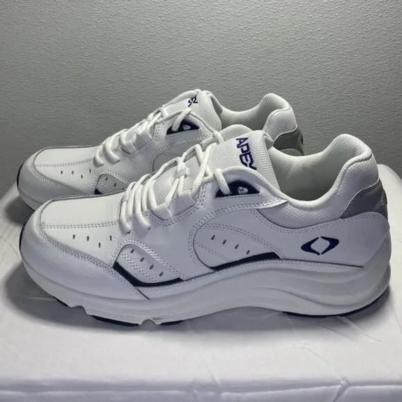 NEW Apex OHI White Leather Low-Top Sneakers Men’s Size 13 Lace-Up Comfort
