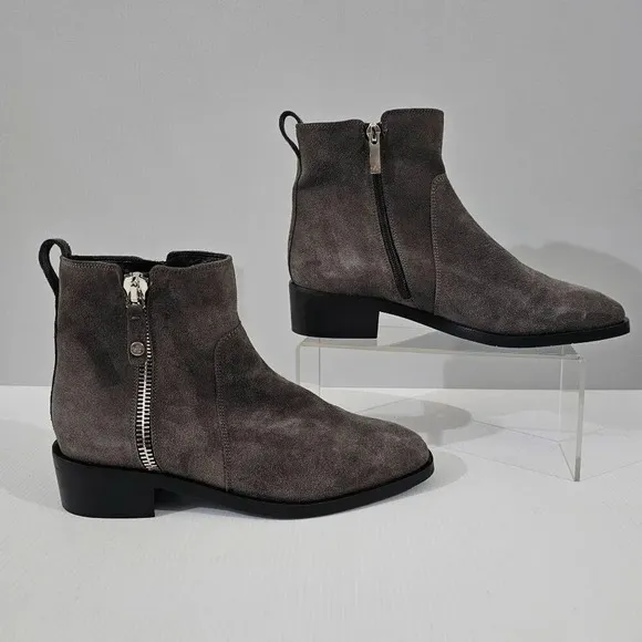 NEW Aquatalia Colbie Ankle Bootie Western Gray Suede Size 9.5