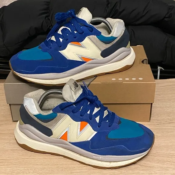 New Balance 57/40 Blue Orange Mens Casual Gym Shoes - SZ 9