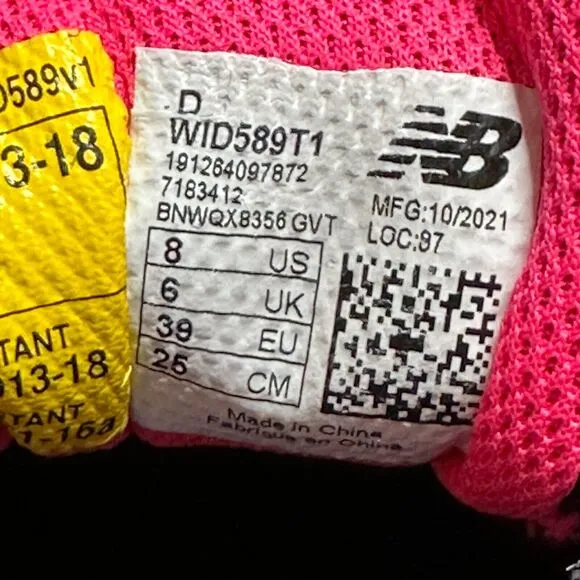 New Balance 589V1 Industrial Slip Resistant Composite Toe Shoe Gray Women 8 NWB