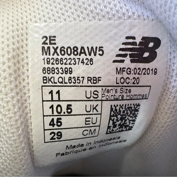 New Balance 608 V5 Cross Trainer Size 11 2E - White Casual Comfort