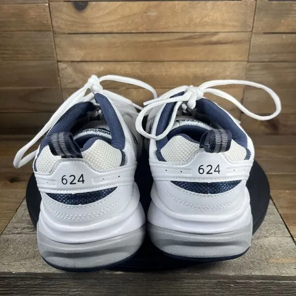 New Balance 624 Mens Sz 11.5 2E White Navy Cross Training Lace Up Shoes MX624WN2