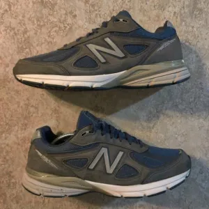 New Balance 990 V4 Shoes USA Men's US 13 D Navy Blue / Brown U.S.A Made Sneakers