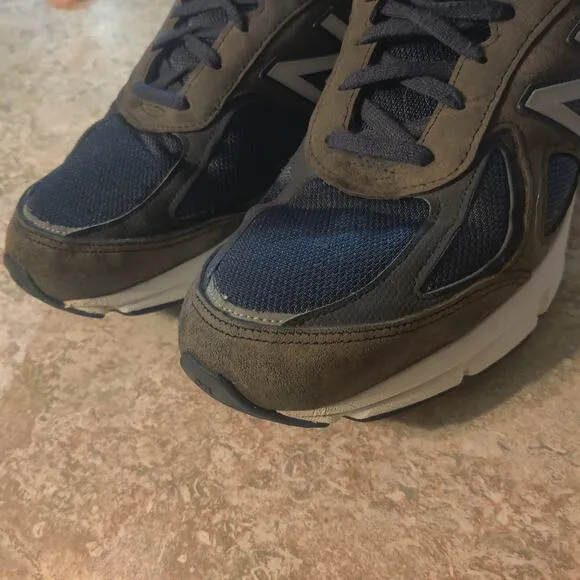 New Balance 990 V4 Shoes USA Men's US 13 D Navy Blue / Brown U.S.A Made Sneakers