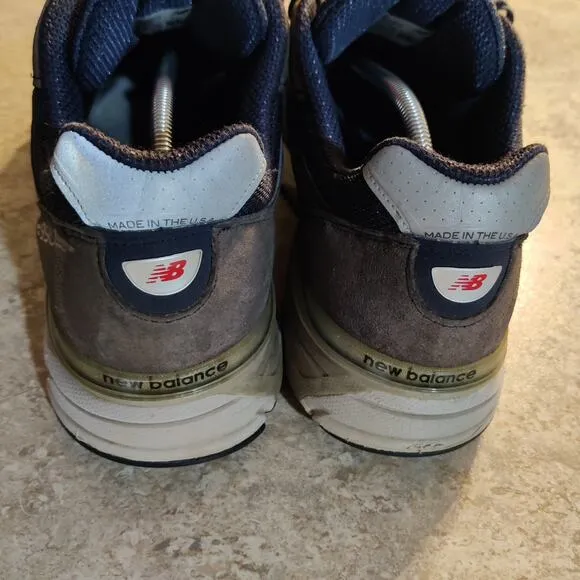 New Balance 990 V4 Shoes USA Men's US 13 D Navy Blue / Brown U.S.A Made Sneakers