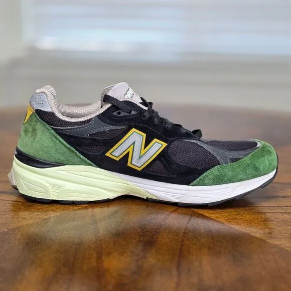 New Balance 990v3 Made In USA Black Green Casual Shoes Suede Encap 10.5  M990CP3