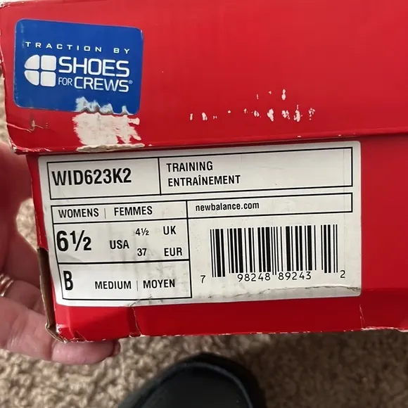 New Balance WID623 K2 black non skid shoes NWT size 6.5