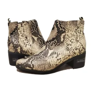 NEW BLONDO Elvina Snakeskin Gray Waterproof Ankle Boots